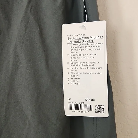 NWT Stretch Woven mid rise Bermuda Short 9" size xl - Picture 2 of 4